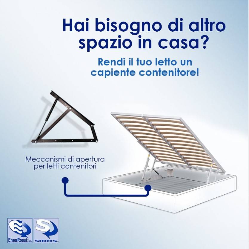 Trasforma il letto in un capiente contenitore con il meccanismo alzarete e le molle a gas.