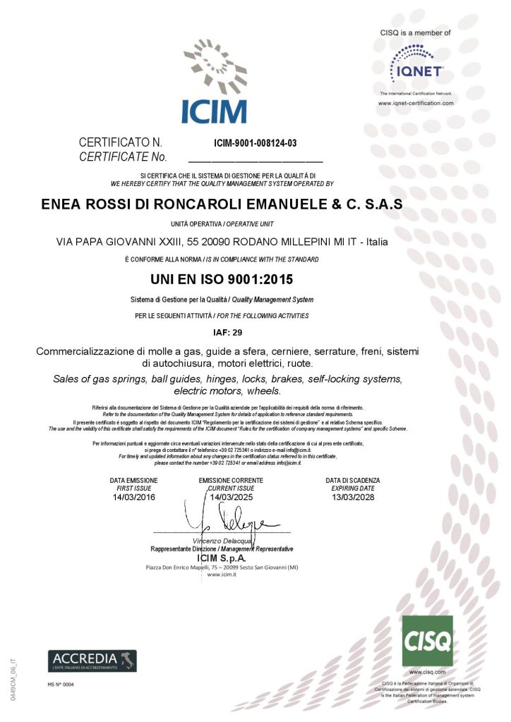ICIM 9001 008124 03 ENEA ROSSI DI RONCAROLI EMANUELE & C. S page 001