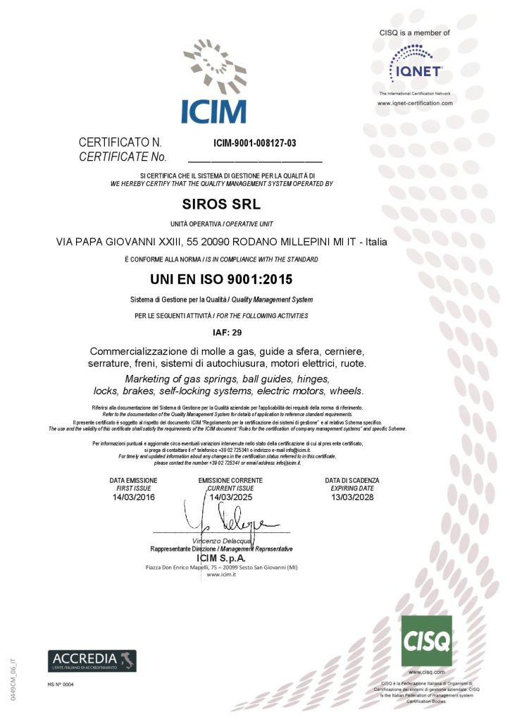 ICIM 9001 008127 03 SIROS SRL page 001